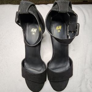 Black wedges size 7